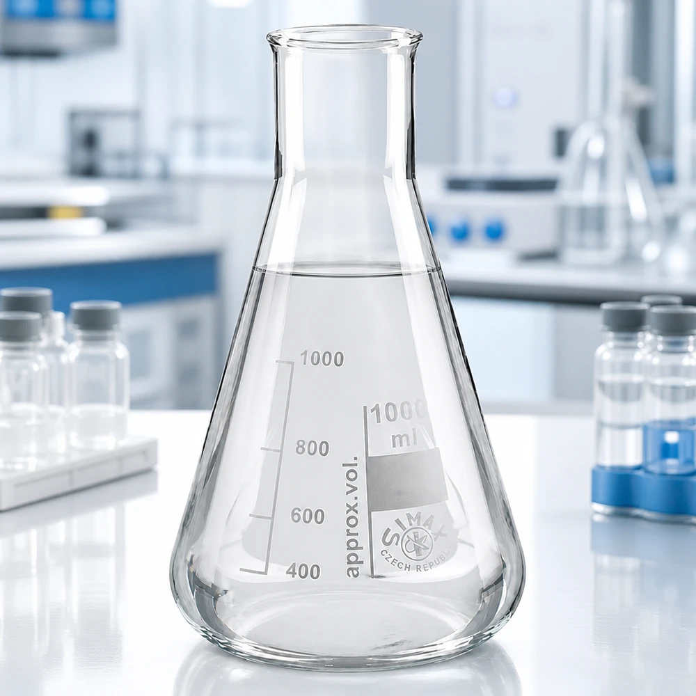 Matraz Erlenmeyer 200ml cuello ancho Matraz Erlenmeyer de boca ancha de 200 ml de vidrio transparente para análisis químicos