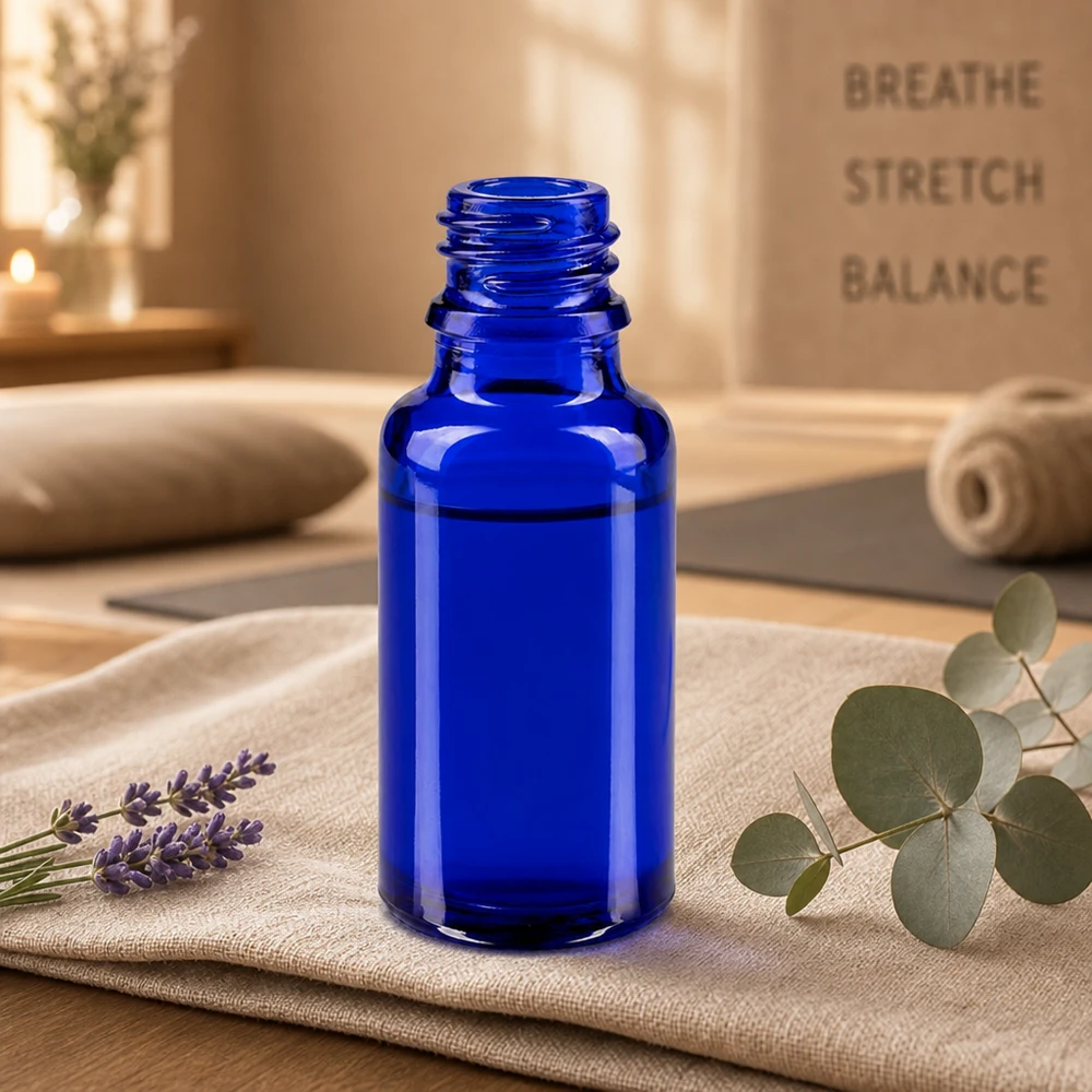 Frasco compacto de vidrio azul ApoGlas de 20 ml ideal para cosmética natural y sérums caseros