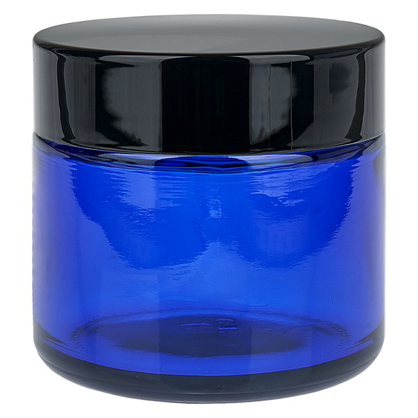 Tarro de cristal 60ml azul con tapa insertable UNiTWIST