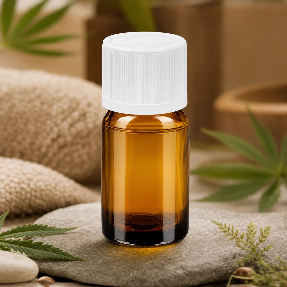 Frasco de vidrio de 5 ml serie BrownLine con rosca UT18/5 para aromaterapia profesional y farmacia