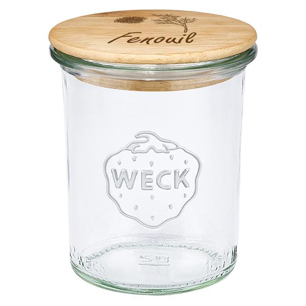 Couvercle en bois "Fenouil" avec verre à pied WECK 160ml Couvercle en bois "Fenouil" avec verre à pied WECK 160ml