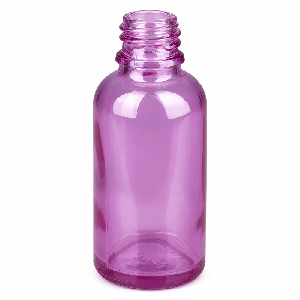 Frasco de vidrio violeta 30ml para spray nasal con rosca UT18 de primera calidad
