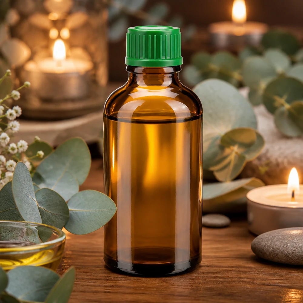 Botella de 50 ml con tapón de rosca verde de 11 mm Estándar BrownLine UT18/50 Frasco boticario pequeño de 50 ml de vidrio marrón con tapón verde para aceites esenciales