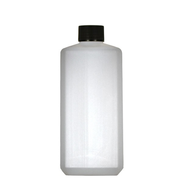 Botella cuadrada de 500 ml de PE natural, con tapón Botella cuadrada de 500 ml de PE natural, con tapón