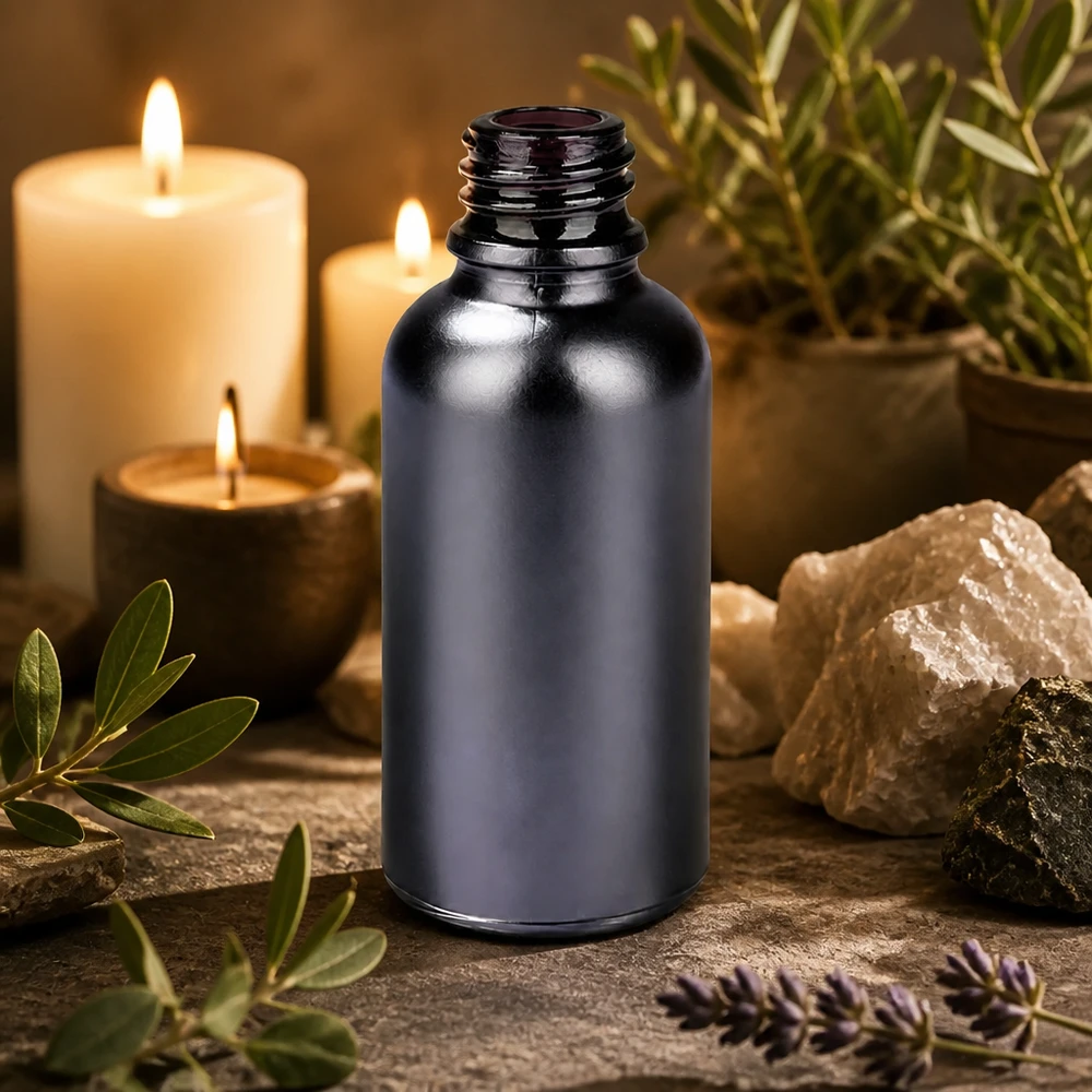 Frasco boticario compacto de 30 ml BlackLine UT18/30 ideal para aceites esenciales y aromaterapia