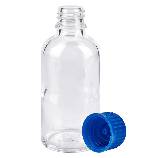 Botella 50ml tapón rosca 11mm azul estándar ClearLine UT18/50 Botella 50ml tapón rosca 11mm azul estándar ClearLine UT18/50