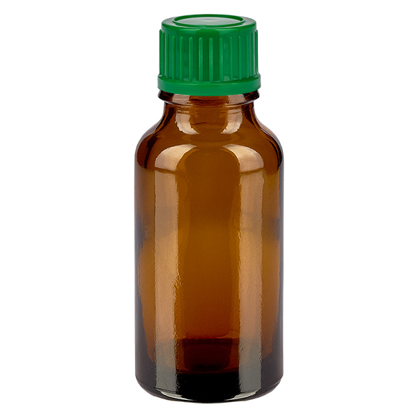 Botella de 20 ml con tapón de rosca de 11 mm de color verde Estándar BrownLine UT18/20 Botella de 20 ml con tapón de rosca de 11 mm de color verde Estándar BrownLine UT18/20
