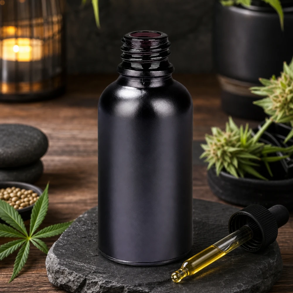 Frasco de farmacia BlackLine UT18/30 de 30 ml con diseño ergonómico para facilitar el manejo y la dosificación