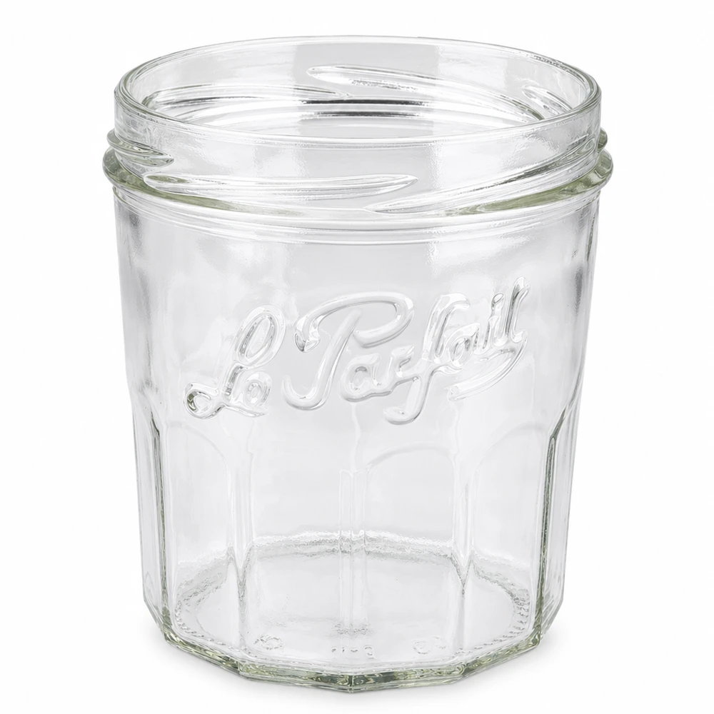 Tarro de conserva Le Parfait de 324 ml sin tapa con diseño clásico en relieve y rosca para mermelada