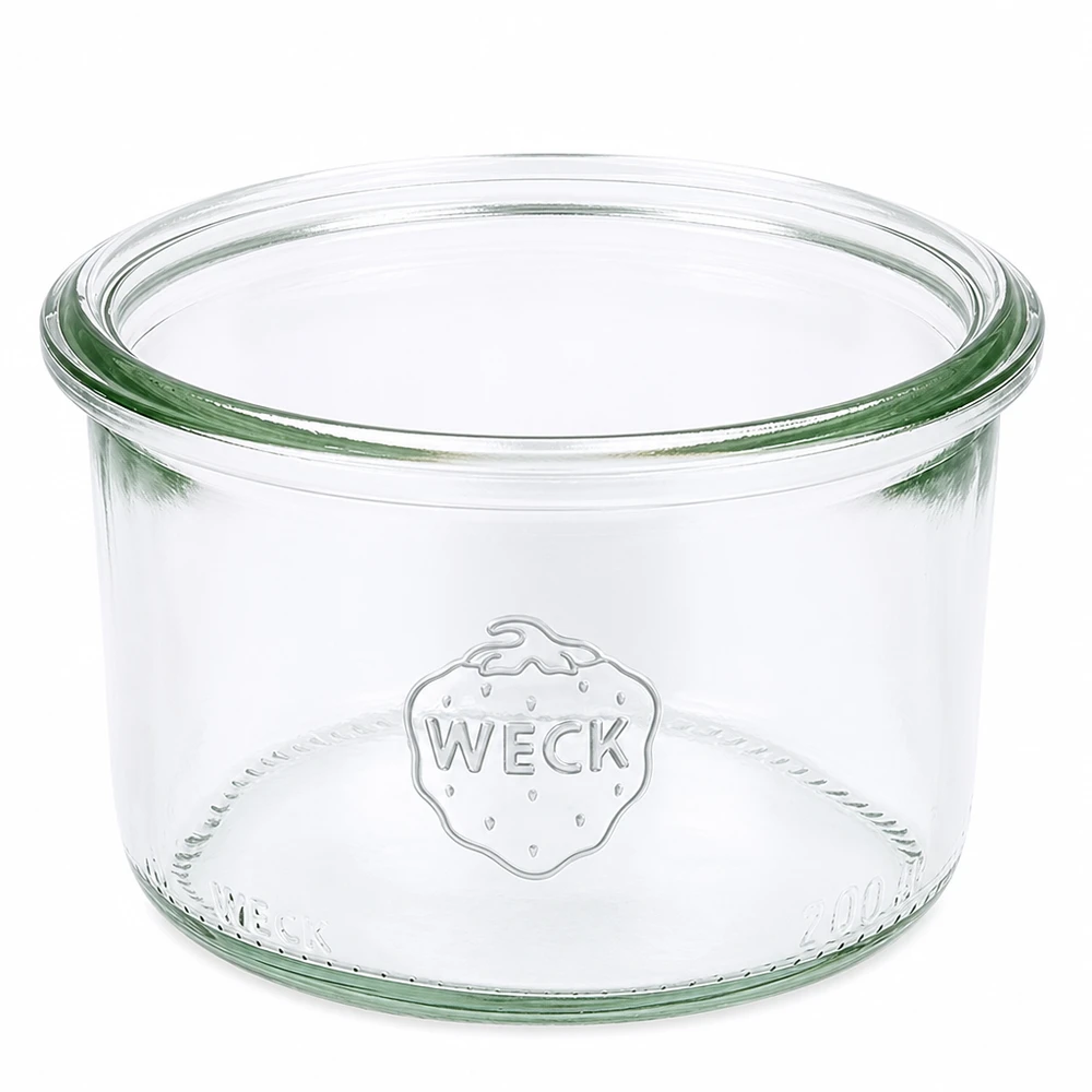 Tarro de cristal de 200 ml WECK RR80 Tarro para conservas WECK 200ml RR80 con logotipo WECK