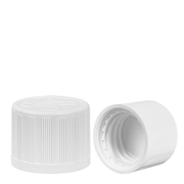 Tapón roscado blanco 18mm estándar a prueba de niños Tapón roscado blanco 18mm estándar a prueba de niños