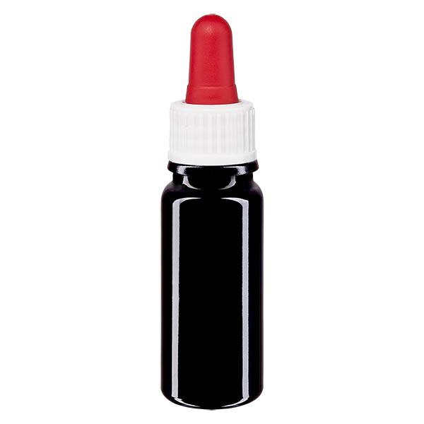 Botella de farmacia violeta pipeta 10ml blanco/rojo estándar Botella de farmacia violeta pipeta 10ml blanco/rojo estándar
