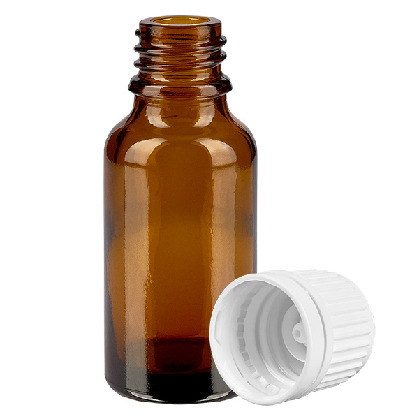 Botella 20ml tapón rosca 11mm blanco cierre inviolable BrownLine UT18/20 Botella 20ml tapón rosca 11mm blanco cierre inviolable BrownLine UT18/20