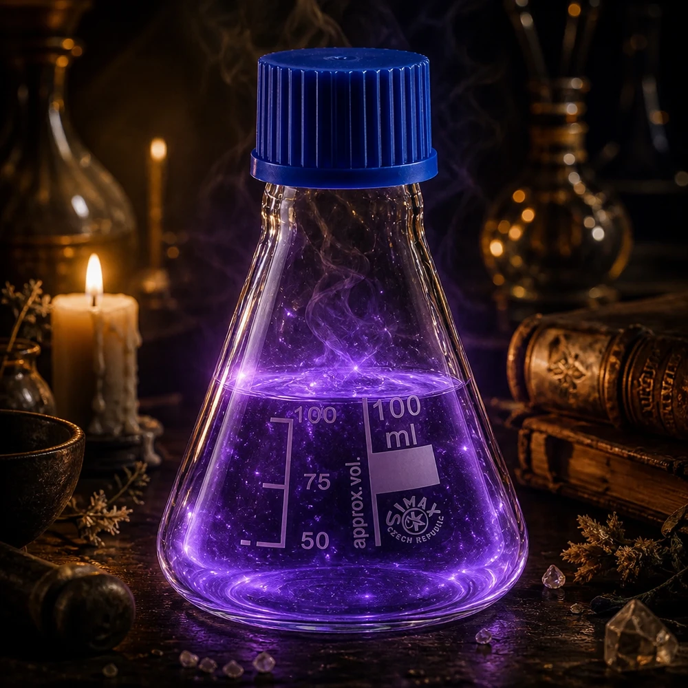 Matraz Erlenmeyer de 100 ml con graduación y tapón de rosca hermético para mediciones precisas
