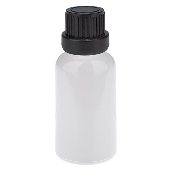 Botella de 20 ml con tapón de rosca de 11 mm negro, tapón de seguridad WhiteLine UT18/20 Botella de 20 ml con tapón de rosca de 11 mm negro, tapón de seguridad WhiteLine UT18/20