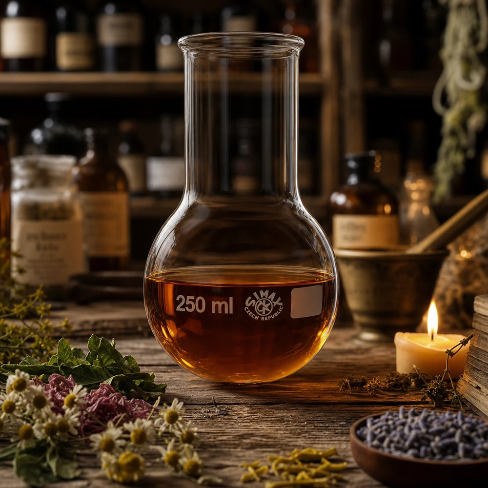 Matraz de fondo redondo de 250 ml y cuello ancho con vidrio transparente para una visibilidad óptima durante las reacciones