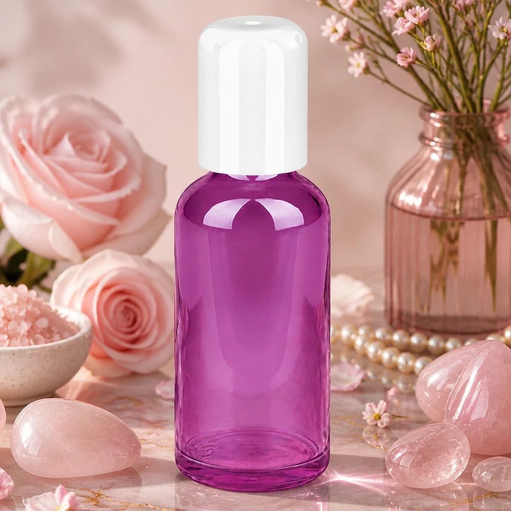 Frasco roll-on de 50 ml blanco estándar PurpleLine UT18/50 Frasco roll-on de 50 ml con práctico tapón blanco ideal para viajes y para llevar de viaje