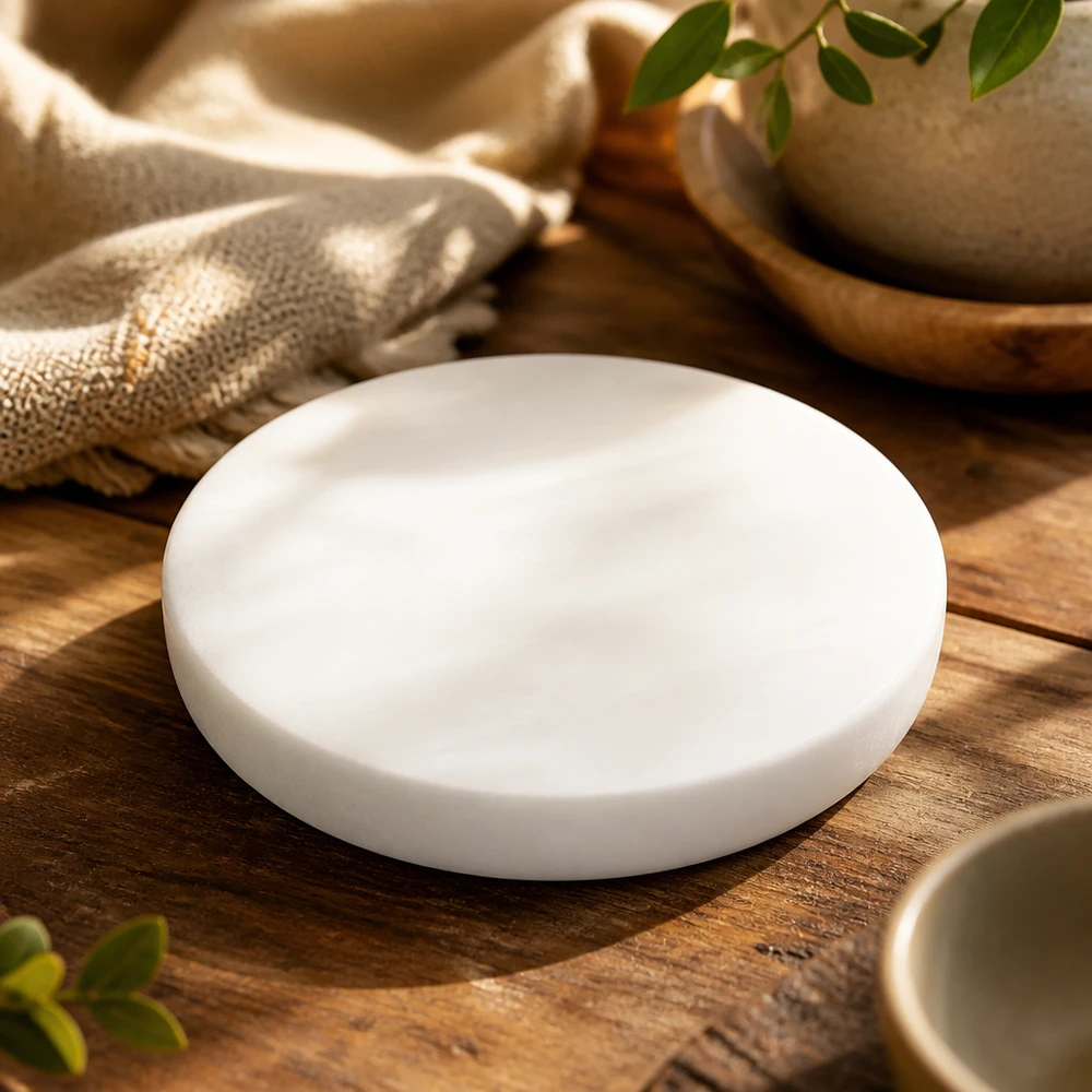 UNiTWIST tapa de silicona blanco RR80 en el paisaje natural de la cocina en la madera con estilo puesta en escena con los textiles y las plantas