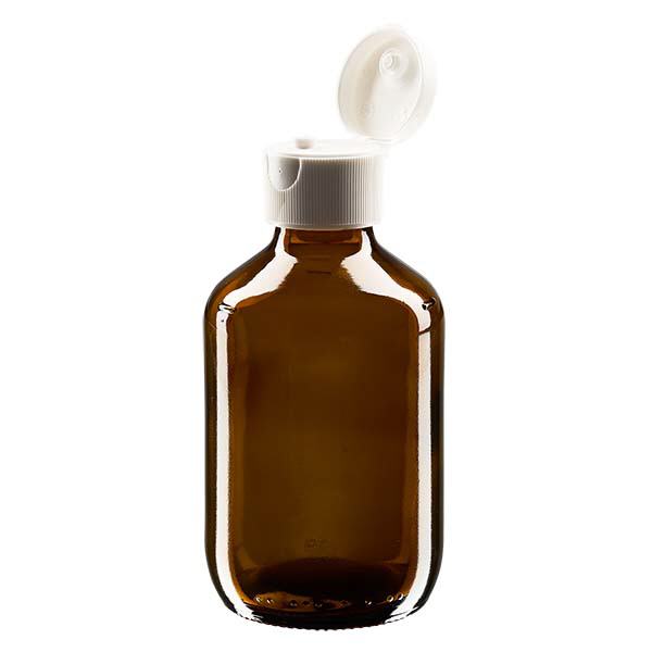 Frasco medicamento 200ml marrón, con tapa abatible ApoGlas Frasco medicamento 200ml marrón, con tapa abatible ApoGlas