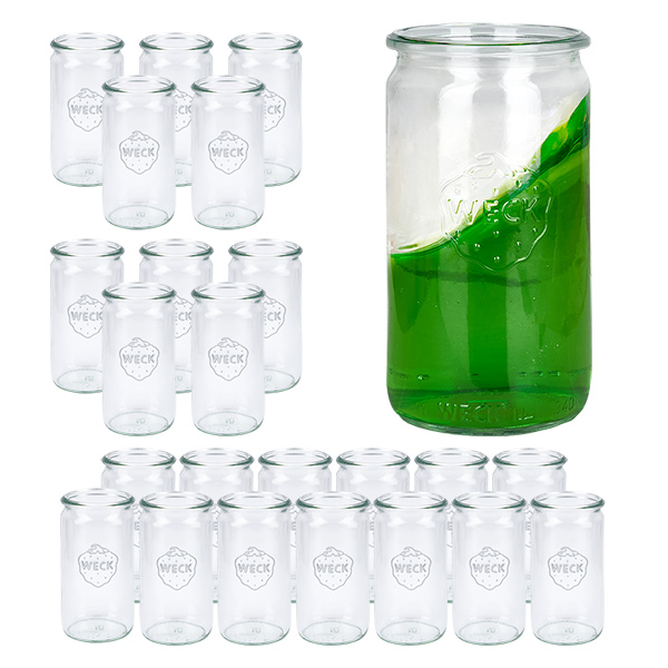 24er Set Weck Gläser 340ml Zylindergläser 24er Set Weck Gläser 340ml Zylindergläser