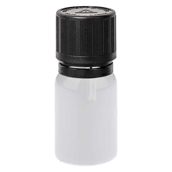 Frasco cuentagotas de 5 ml, 1 mm, negro, cierre de seguridad para niños, símbolo de advertencia para invidentes WhiteLine UT18/5