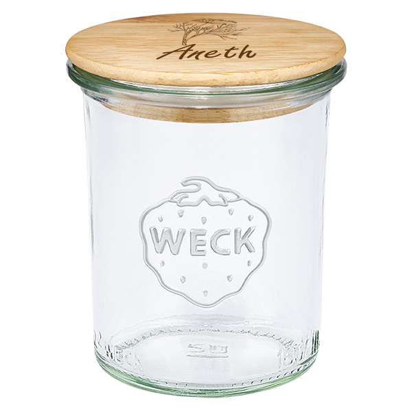 Couvercle en bois "Aneth" avec verre à pied WECK 160ml Couvercle en bois "Aneth" avec verre à pied WECK 160ml