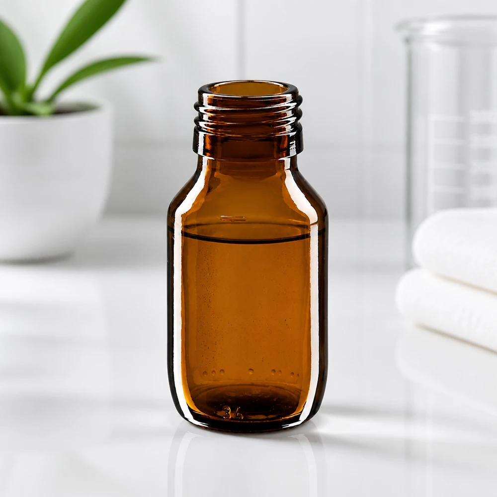 Frasco para medicamentos de 50 ml marrón, sin tapón PP28 ApoGlas Frasco para medicamentos de 50 ml marrón, sin tapón PP28 ApoGlas