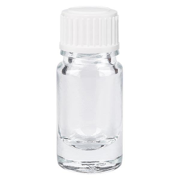 Botella de farmacia transparente 5ml tapón de rosca blanco estándar Botella de farmacia transparente 5ml tapón de rosca blanco estándar