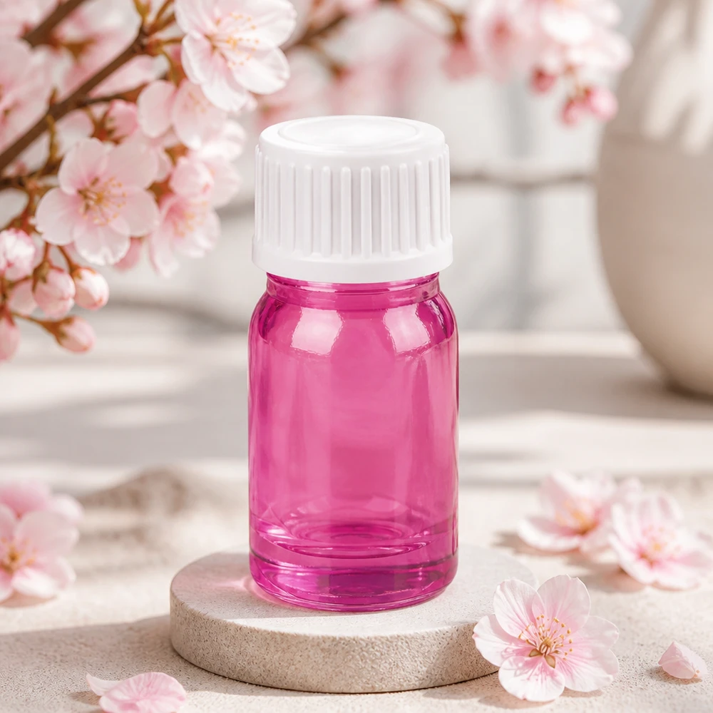 Frasco cuentagotas de 5 ml tamaño compacto violeta transparente con tapón de rosca STD PurpleLine UT18/5