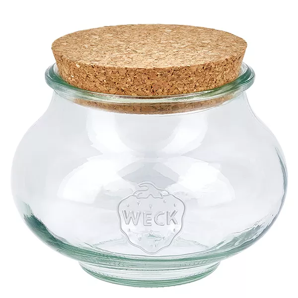Tarro joyero de 560ml WECK RR80 con corcho natural WECK tarro para joyas 560ml RR80 con tapa de corcho natural tarro de conserva tarro con tapa de corcho