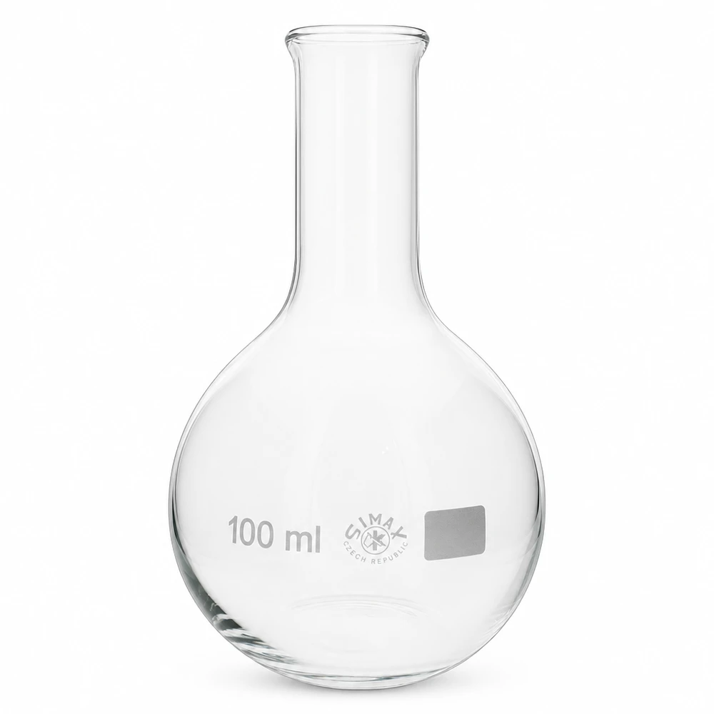 Matraz Erguido 100ml cuello estrecho de vidrio para aplicaciones de laboratorio