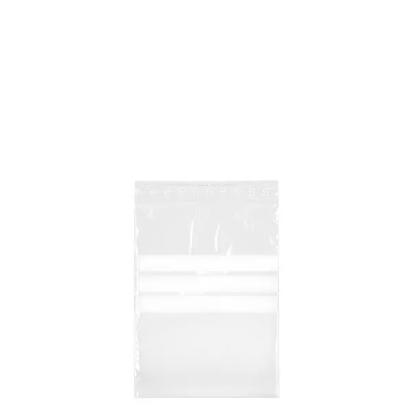 PolyZip con campo de etiquetado (paquete de 100) 80x120mm/50µm