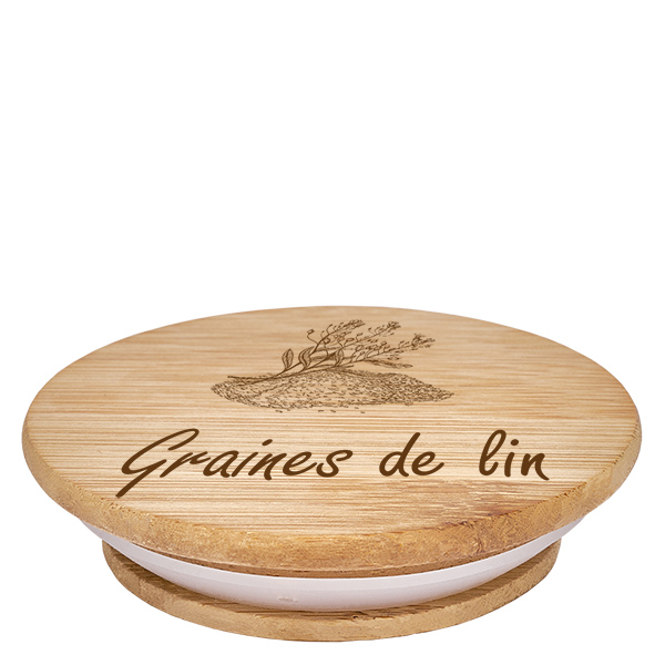 Couvercle en bois "Graines de lin" pour WECK RR100 Couvercle en bois "Graines de lin" pour WECK RR100