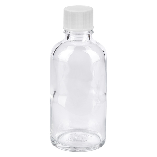 Frasco de 50 ml con tapón de rosca de 11 mm, blanco ClearLine estándar UT18/50 Frasco de 50 ml con tapón de rosca de 11 mm, blanco ClearLine estándar UT18/50