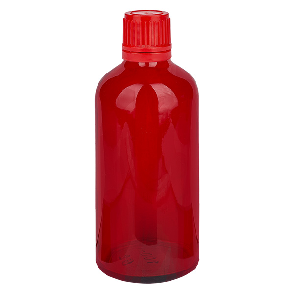 Botella de 100 ml con tapón de rosca de 11 mm rojo RedLine UT18/100 Botella de 100 ml con tapón de rosca de 11 mm rojo RedLine UT18/100