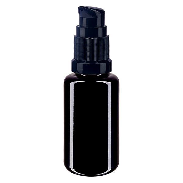 Botella de farmacia violeta 20ml tapón negro estándar Botella de farmacia violeta 20ml tapón negro estándar