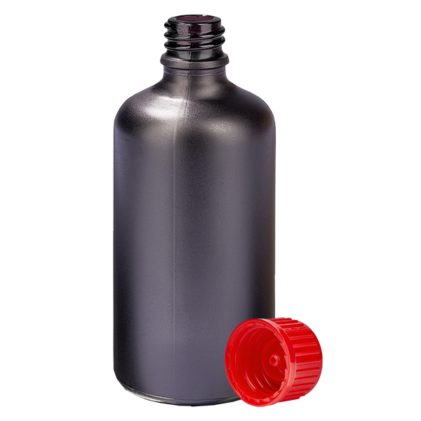 Botella 100ml 11mm tapón rosca rojo estándar BlackLine UT18/100 Botella 100ml 11mm tapón rosca rojo estándar BlackLine UT18/100