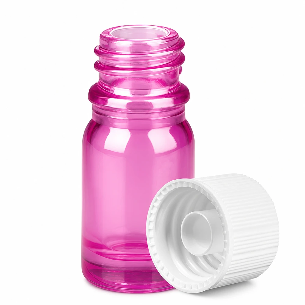 Frasco 5ml tapón rosca 11mm blanco originalidad PurpleLine UT18/5 Frasco pequeño de vidrio violeta de 5 ml con tapón blanco para aceites esenciales y esencias