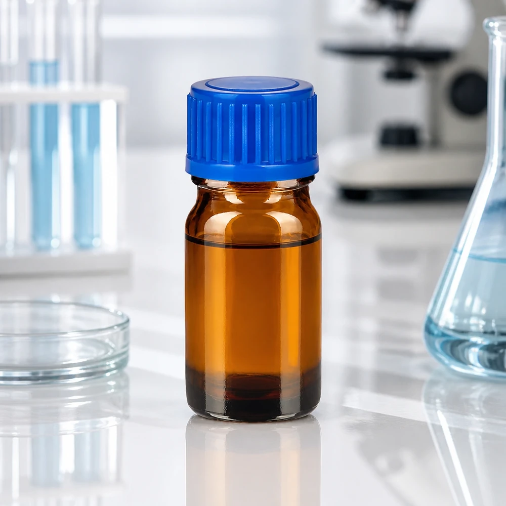 Botella 5ml tapón rosca 11mm azul estándar BrownLine UT18/5 Frasco de laboratorio BrownLine de 5 ml de vidrio ámbar con protección UV y tapón azul para investigación