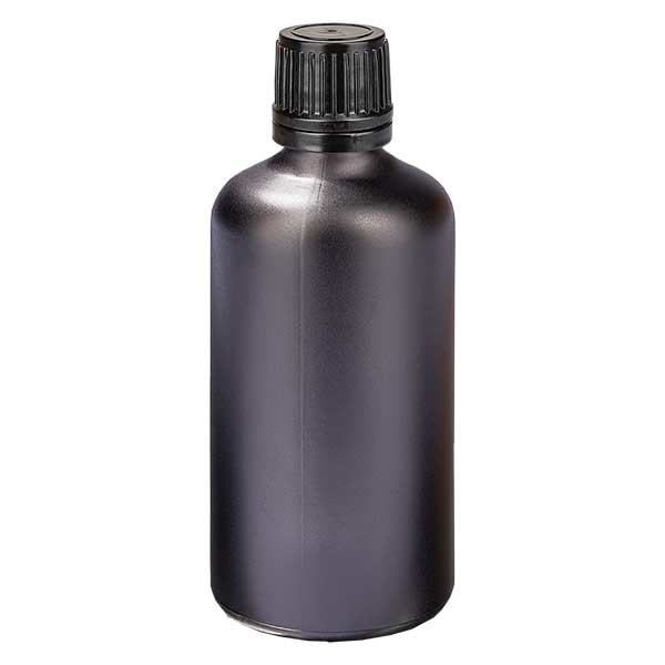 Frasco cuentagotas 100ml 1mm tapón inviolable Negro UT18/100 Frasco cuentagotas 100ml 1mm tapón inviolable Negro UT18/100