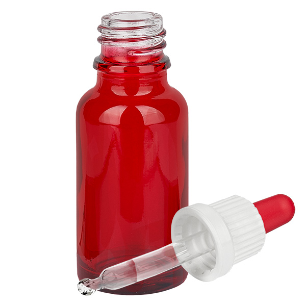Frasco pipeta 20ml blanco/rojo cierre inviolable RedLine UT18/20 Frasco pipeta 20ml blanco/rojo cierre inviolable RedLine UT18/20