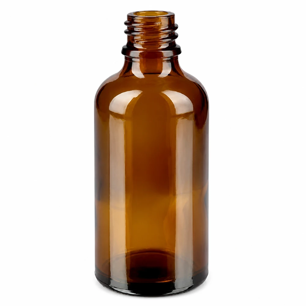 Frasco de vidrio ámbar de 50 ml con cuello roscado para puntas de pipeta de la serie BrownLine