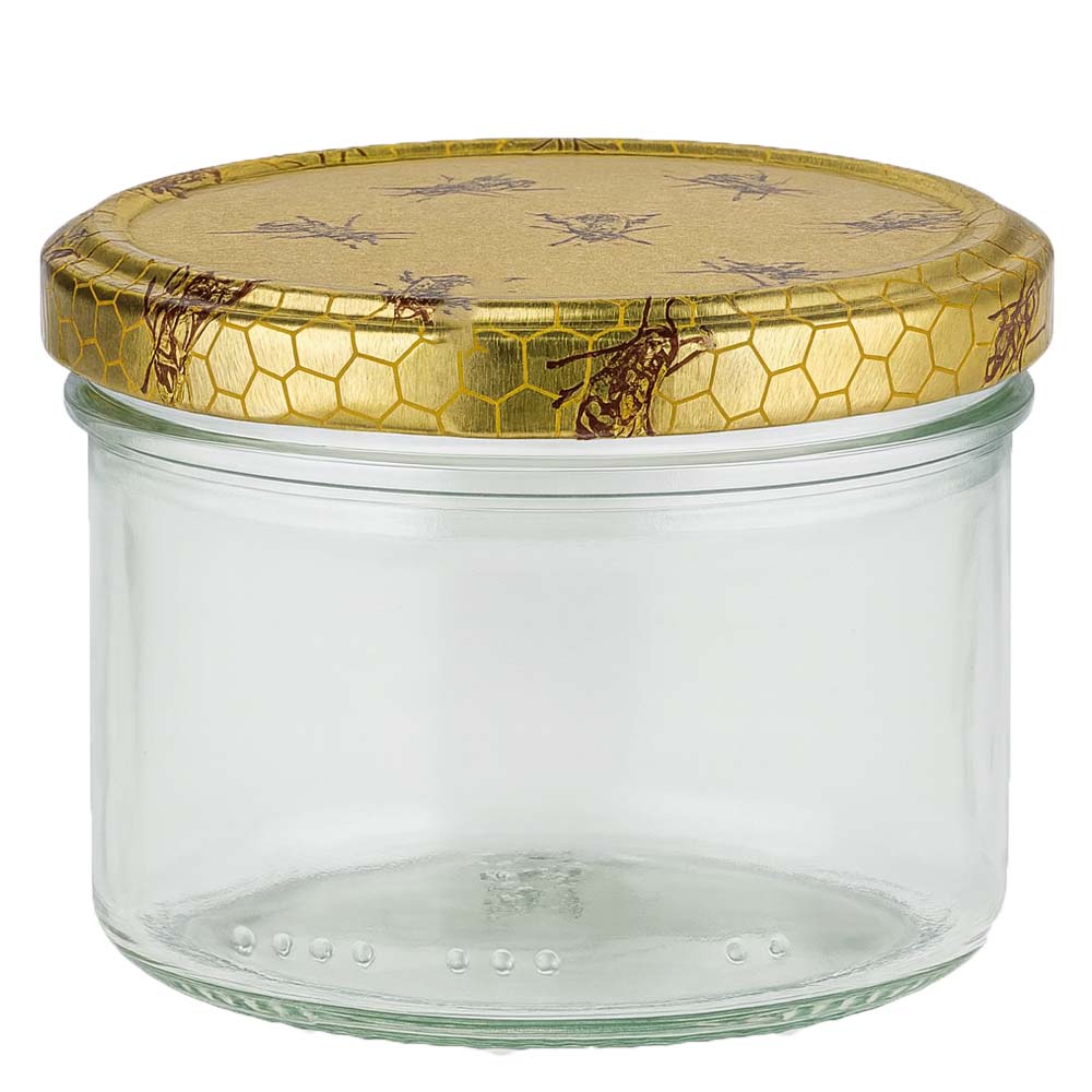 Tarro para miel de 300 g con tapa con diseño de panal BasicSeal UNiTWIST