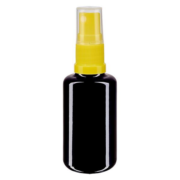 Botella de farmacia violeta 30ml spray top amarillo Botella de farmacia violeta 30ml spray top amarillo
