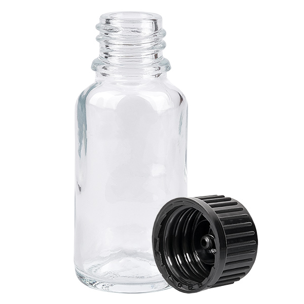 Frasco 20ml 11mm tapón rosca negro estándar ClearLine UT18/20 Frasco 20ml 11mm tapón rosca negro estándar ClearLine UT18/20