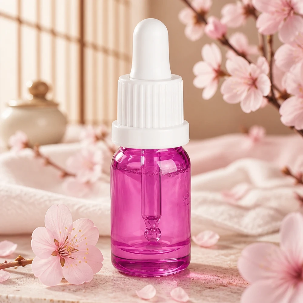 Frasco pipeta 5ml blanco originalidad tapón de rosca PurpleLine UT18/5 Elegante frasco pipeta violeta de 5 ml con gotero blanco para aceites y esencias para el cuidado de la piel