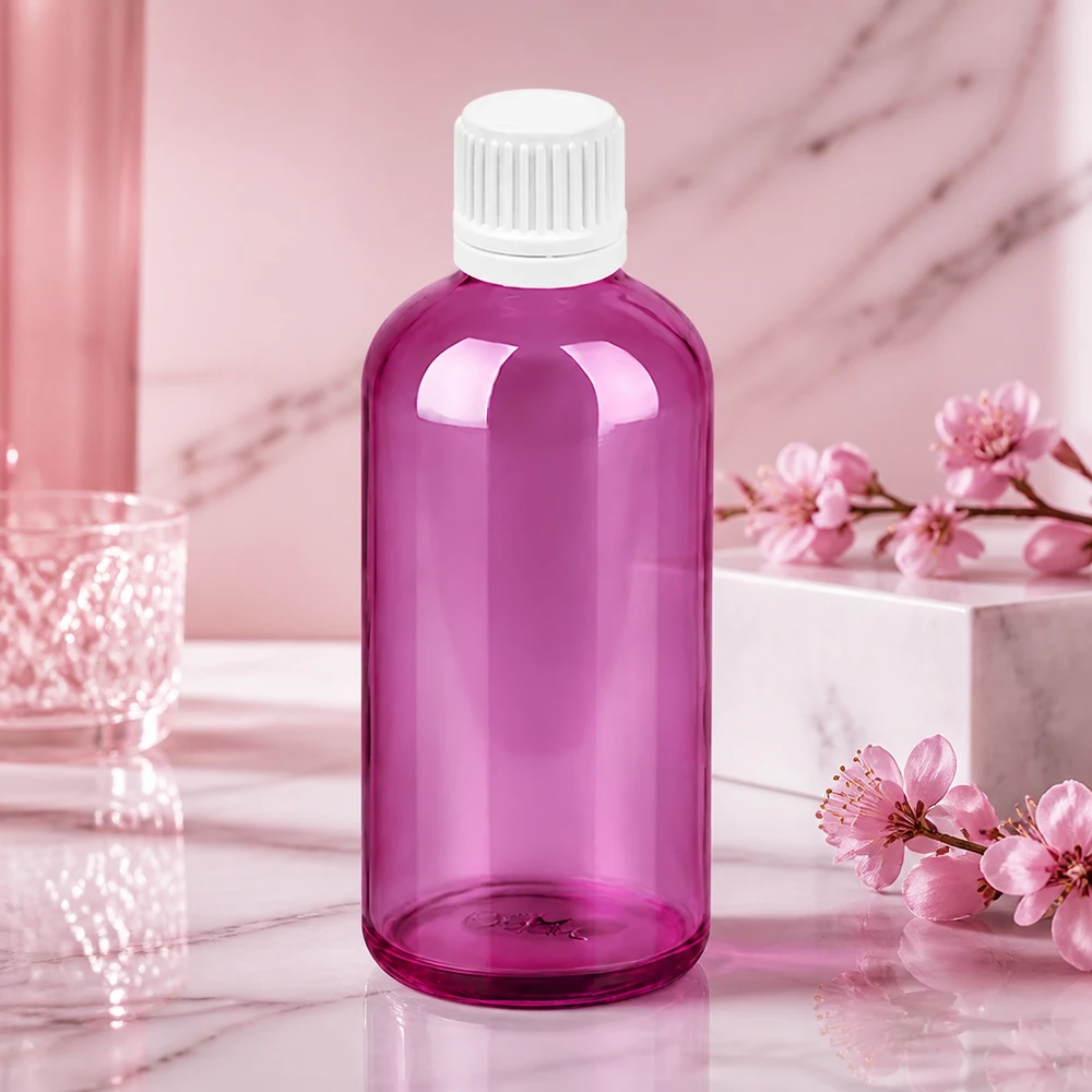 Frasco cuentagotas de 100 ml 0,7 mm blanco Originalidad tapón de rosca PurpleLine UT18/100 Frasco compacto PurpleLine de 100 ml con abertura de 0,7 mm para un goteo preciso en aplicaciones médicas