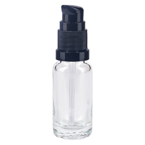 Botella de farmacia transparente 10ml tapón de bomba negro estándar Botella de farmacia transparente 10ml tapón de bomba negro estándar