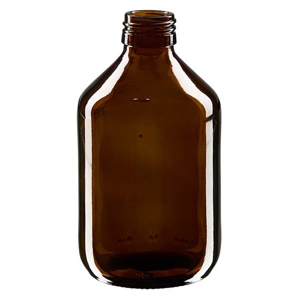 Frasco para medicamentos de 300ml marrón, sin tapón PP28 ApoGlas Frasco para medicamentos de 300ml marrón, sin tapón PP28 ApoGlas