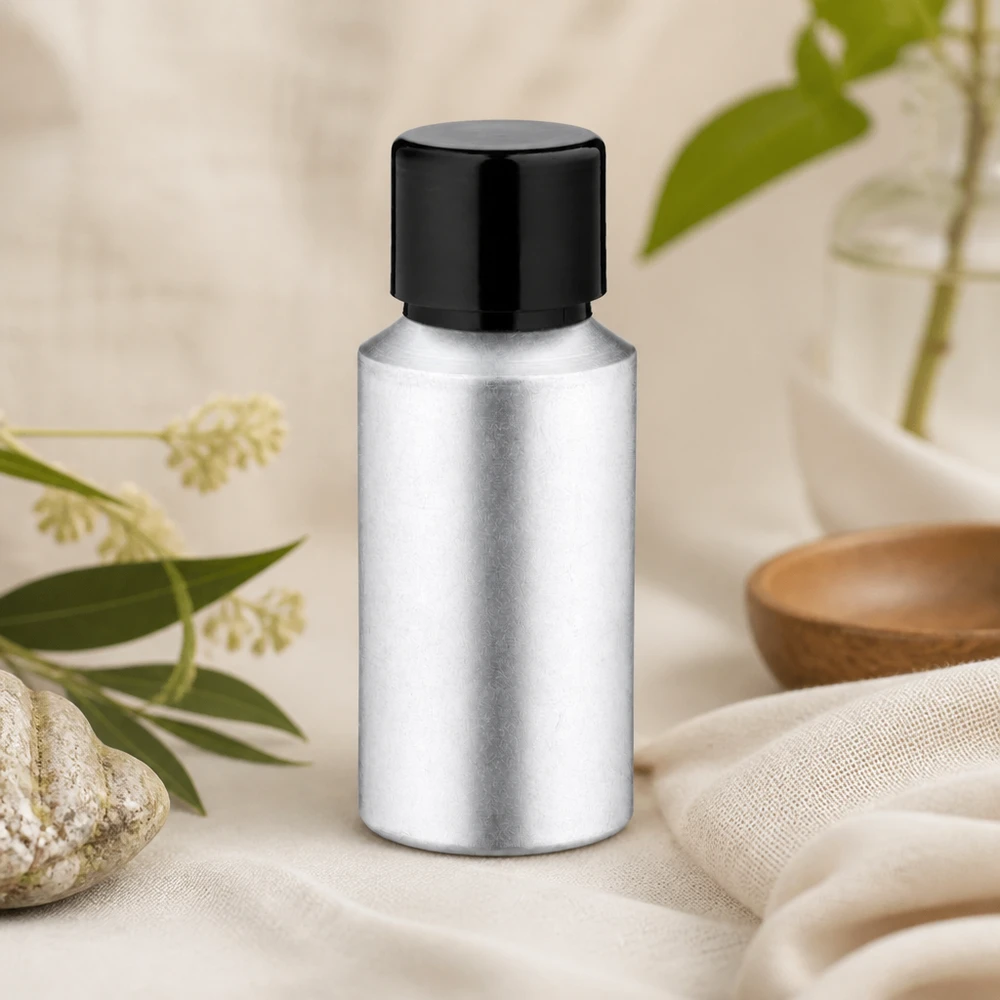Botella de aluminio teñido de 30 ml con tapón de rosca Frasco de aluminio de 30 ml de alta calidad con superficie decapada y tapón de rosca seguro